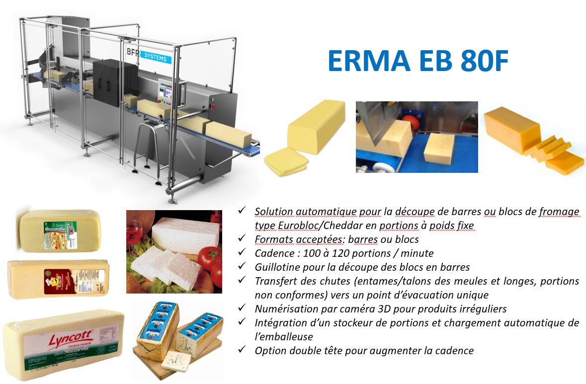 Ligne de découpe de barres de fromage - ERMA EB 80F