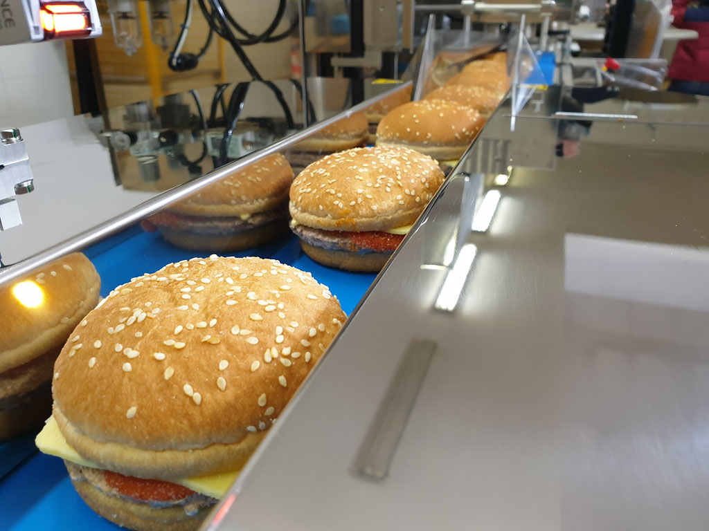 Ligne de fabrication de burger et mini burger