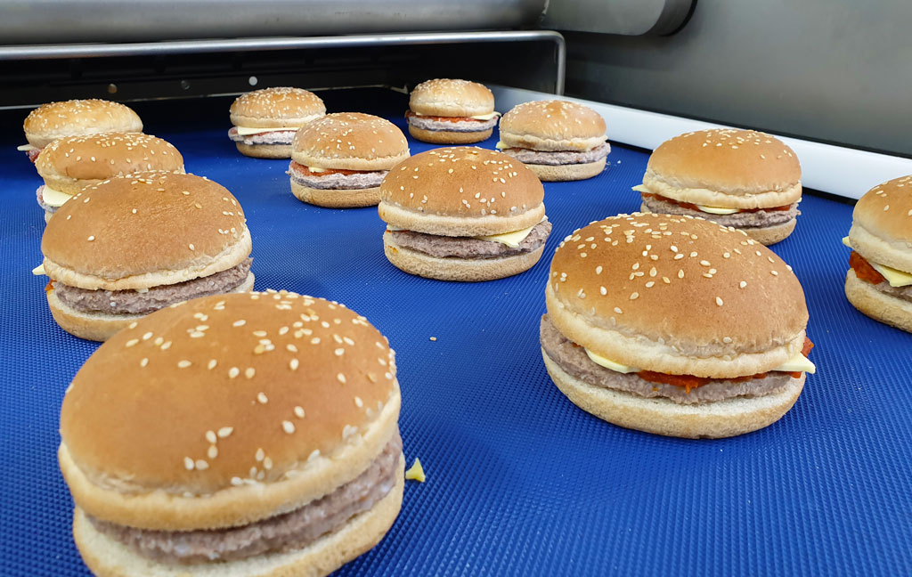 Ligne de fabrication de burger et mini burger